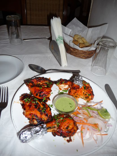 Sehr leckeres Essen im Hotel Restaurant für 286 Rupie = 4 Euro