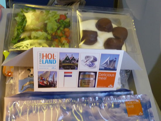 Mahlzeit an Bord von KLM