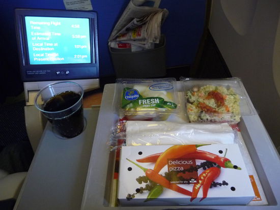 Mahlzeit an Bord von KLM