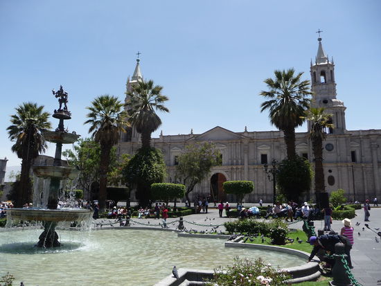 La Cathedral am Plaza de Armas in Arequipa