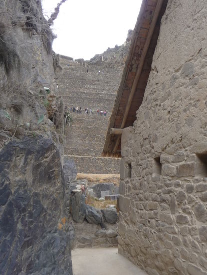 Erster Blick auf die Terassen von Ollantaytambo