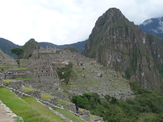 Erster Blick auf die Anlage von Machu Picchu