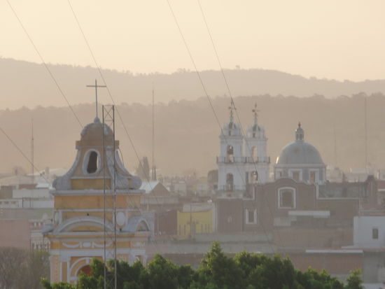 Blick über Puebla am frühen Morgen