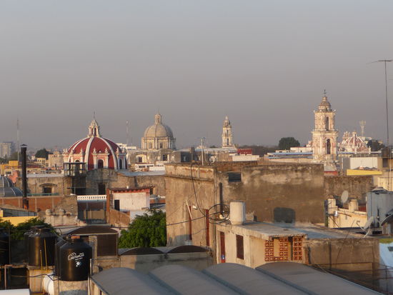 Blick über Puebla am frühen Morgen