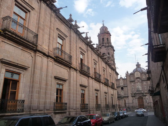 Erster Blick auf die Kathedrale von Morelia