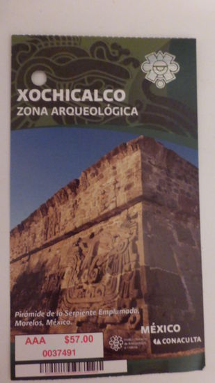 Eintritt Xochicalco 57 Pesos = 3,50 Euro