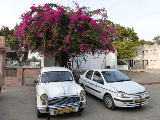 Der alte Ambassador und mein Fahrer warten schon auf mich aber noch bin ich nicht ganz fertig.