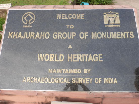 Tafel der UNESCO in Khajuraho