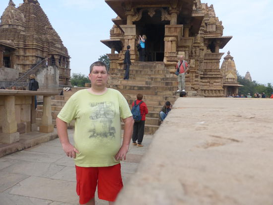 Ich im Lakshmana Tempel in Khajuraho