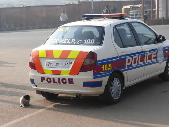Polizei vor dem Red Fort