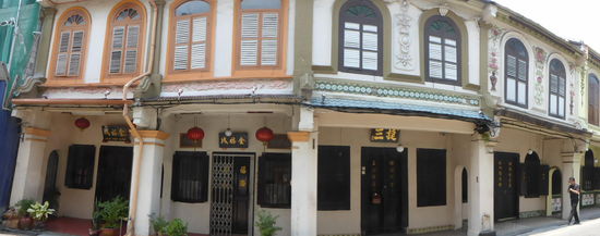 Erste Häuser im alten Chinatown von Malakka