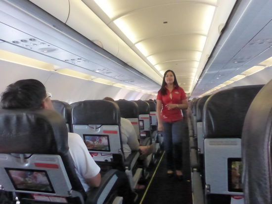 Recht übersichtlich in der Kabine von Air Asia