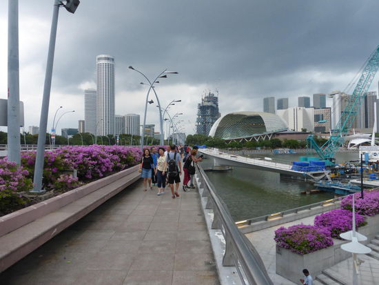 Blick auf Skyline von Singapure