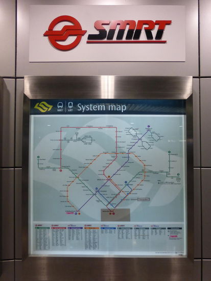U Bahn Netzplan von Singapure
