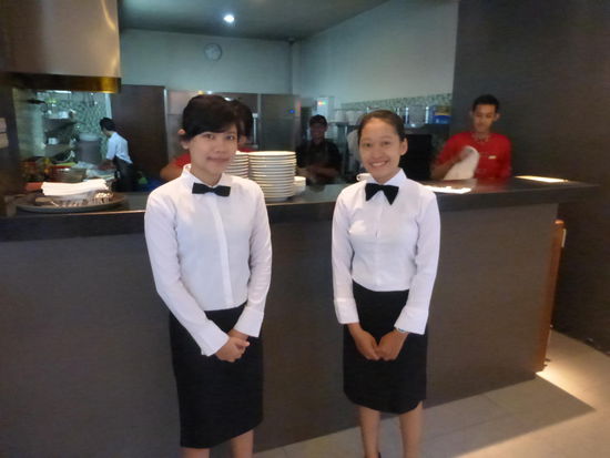 Die netten Kellnerinnen aus dem Restaurant