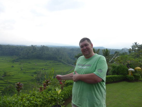 Und noch einmal ich vor Reisterassen auf Bali