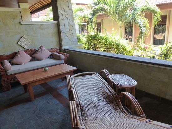 Mein Balkon zum tropischen Garten hin