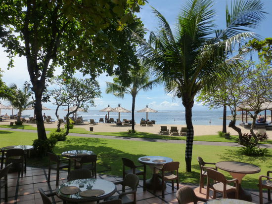 Der Strandabschnitt des Hotels auf Bali