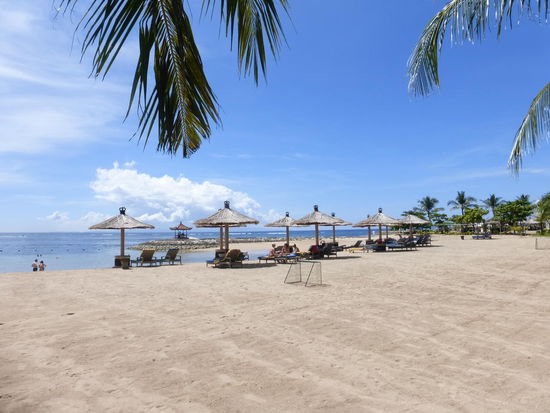 Der Strandabschnitt des Hotels auf Bali