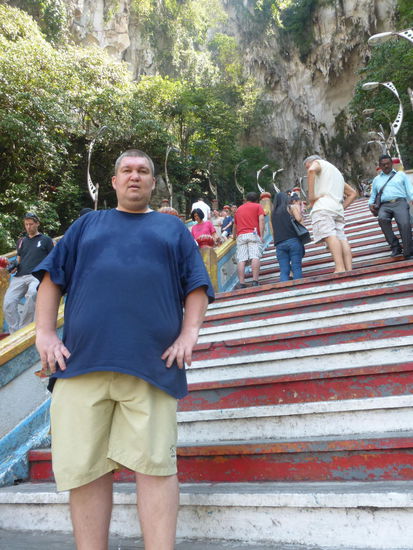 Ich bei meinem anstrengenden Aufstieg bei 35 Grad und 90 %  Luftfeuchtigkeit