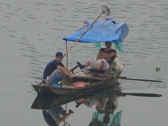 Blick von der Cau Long Bien Brücke  ( Paul Doumer Brücke )
