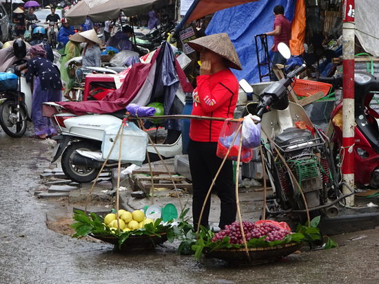 Typische Straßenzene in Hanoi