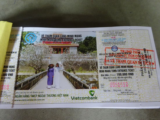 Ticket für das Grab von Minh Mang