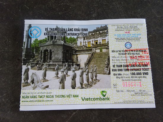 Ticket für das Grab von Khai Dinh