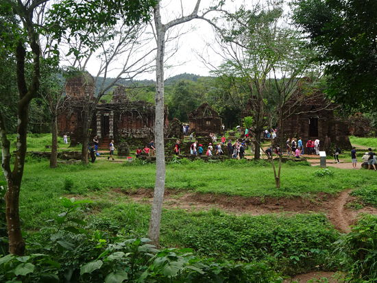 Blick zurück zur Tempel Gruppe D in My Son