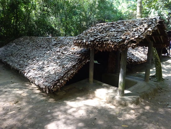 Die Häuser der Vietcong gut getarnt