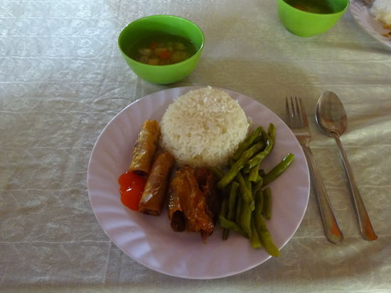 Das sehr bescheidene Mittagessen war im Preis mit enthalten