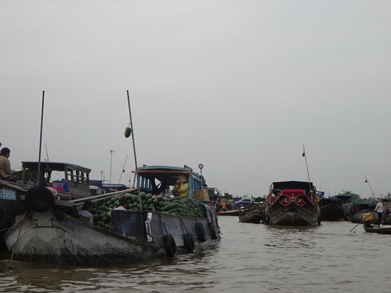 Schwimmender Markt von Cai Rang im Mekong Delta