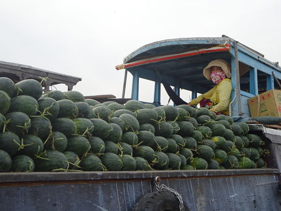 Schwimmender Markt von Cai Rang im Mekong Delta