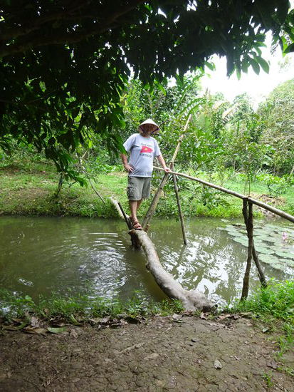 Sparziergang durch die Landschaft des Mekong Deltas