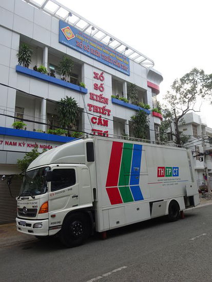 Fernsehübertragungswagen in Can Tho