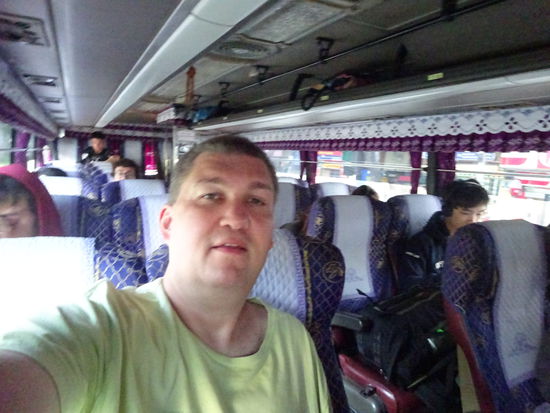 Ich im Bus nach Phnom Penh