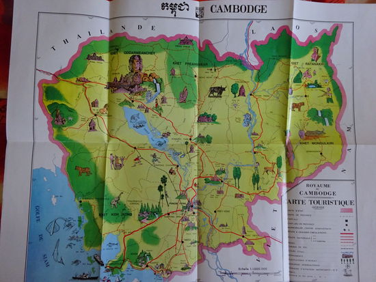 Diese schöne Karte von Kambodscha endeckte ich in Siem Reap am Ende meiner Reise