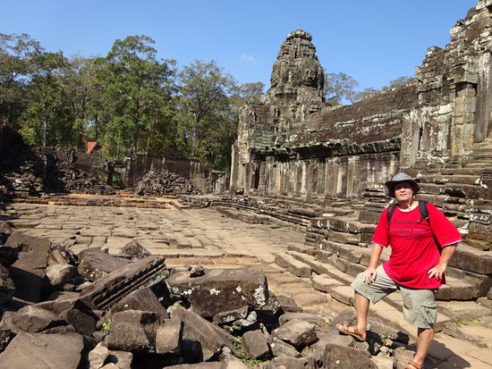 Ich am  Bayon in Angkor aus dem 13. Jh.