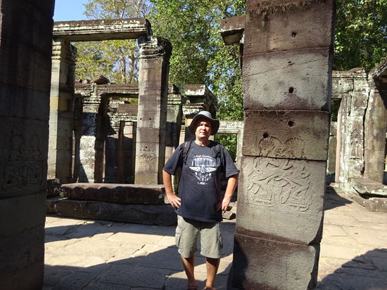 Ich in der Klosteranlage Banteay Kdei in Angkor aus dem 12. Jh.