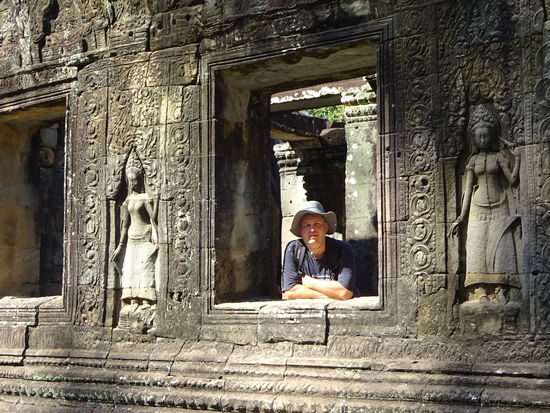 Ich in der Klosteranlage Banteay Kdei in Angkor aus dem 12. Jh.