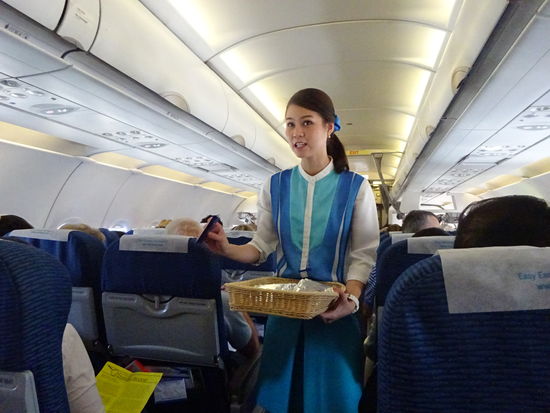 Endlich im Flieger nach Bangkok