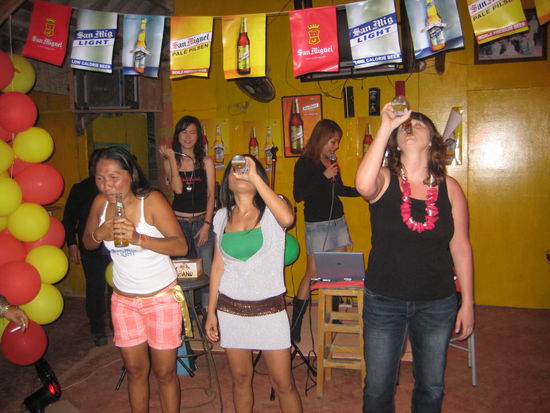 .... und nun ich beim Beer Drinking Contest ...