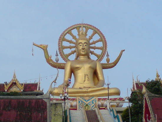Big Buddha. Wir koennten wetten, dass er geschmunzelt hat beim Blick auf die vielen Touris die nach uns kamen.