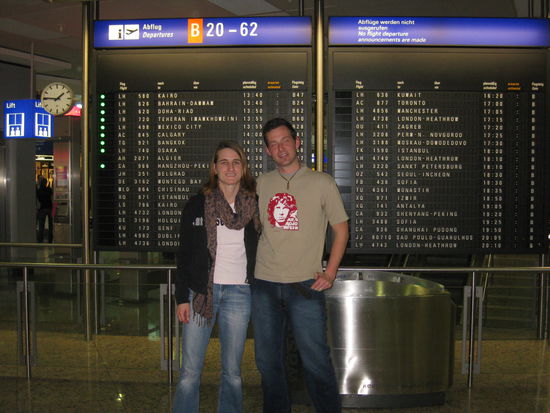 Kurz vor dem Abflug in Frankfurt