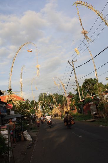 Bald ist ein sehr wichtiges Fest fuer die Hindus und deshalb werden alle Strassen mit schoenen Girlanden geschmueckt.