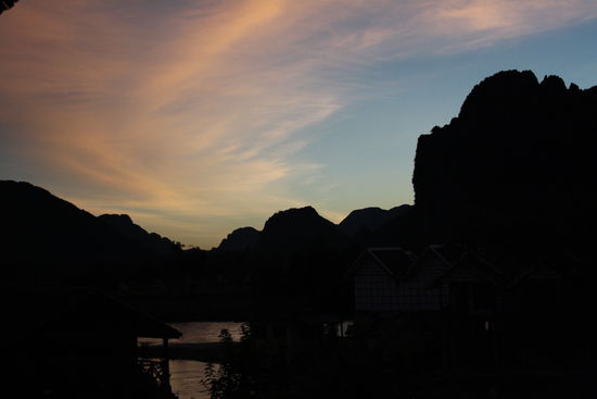 Sonnenuntergang über Vang Vieng