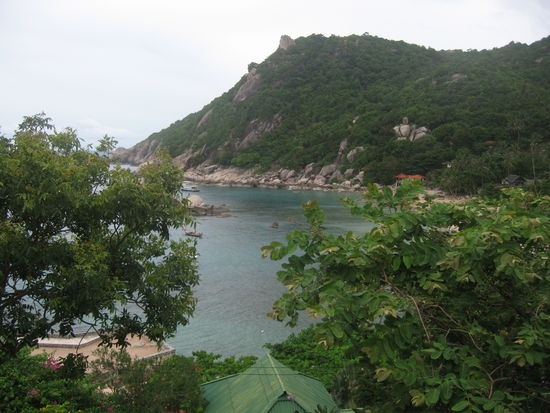 Blick auf die Bucht von unseren Bungalow aus...