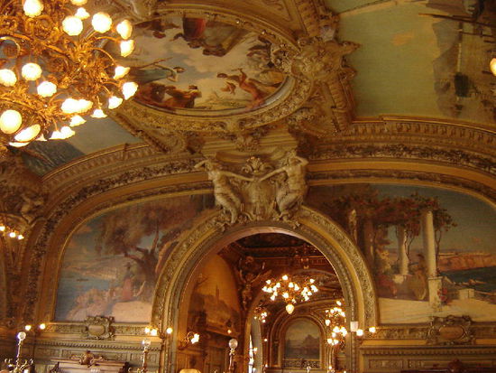 2007 Paris - Gare de Lyon; Le Train bleu, das schönste Bahnhofsrestaurant mit dem Belle-Epoque-Dekor mit Wandmalereien, Stuck und Kronleuchtern