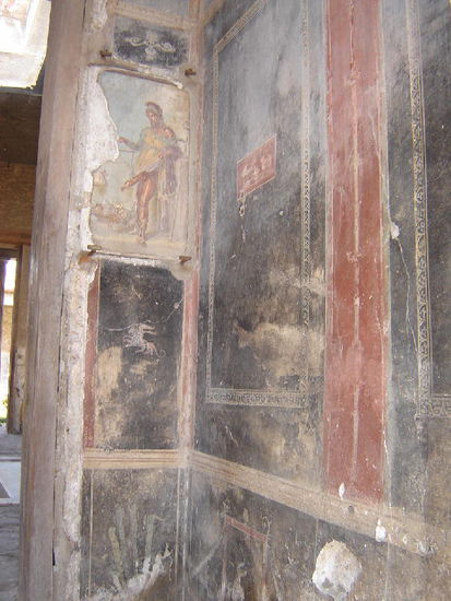 2007 Campania - Pompeji; Wandmalereien in einem Badehaus