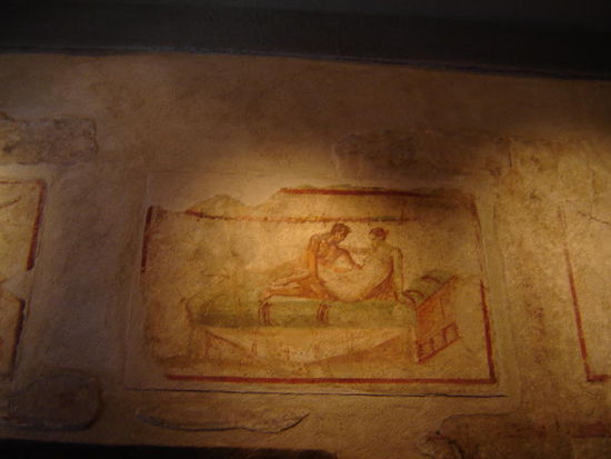 2007 Campania - Pompeji; Wandmalereien im Freudenhaus
